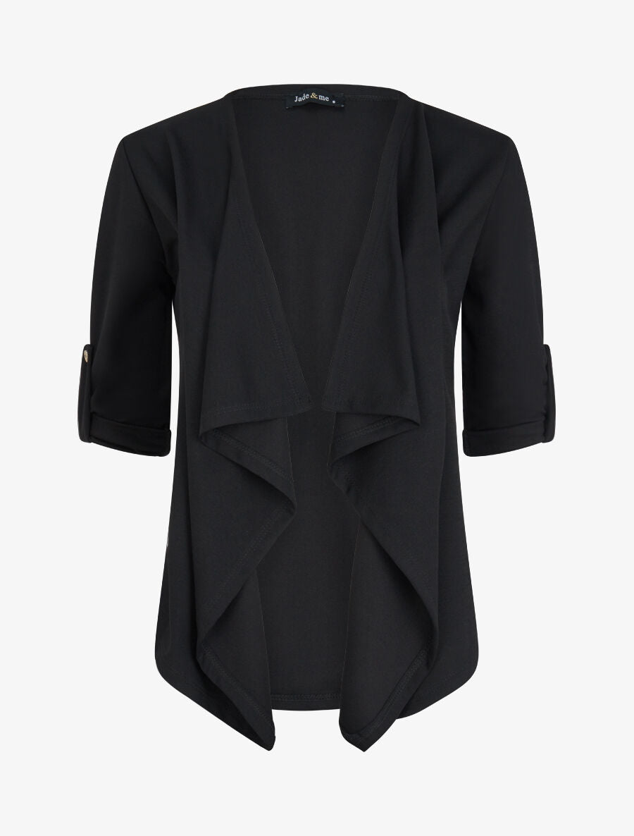 Veste fluide à pans asymétriques - Noir - 3