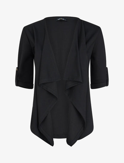 Veste fluide à pans asymétriques - Noir - 3