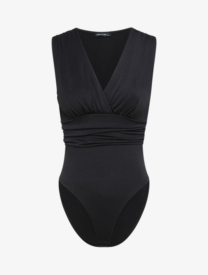 Body ajusté et drapé - Noir - 1