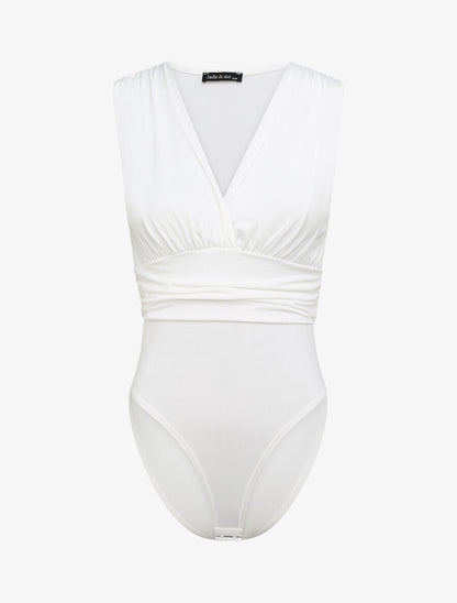 Body ajusté et drapé - Blanc - 1