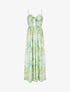 Robe longue à imprimé fleurs tropicales - Vert d&