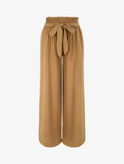 Pantalon ample à taille élastiquée - Camel - 1