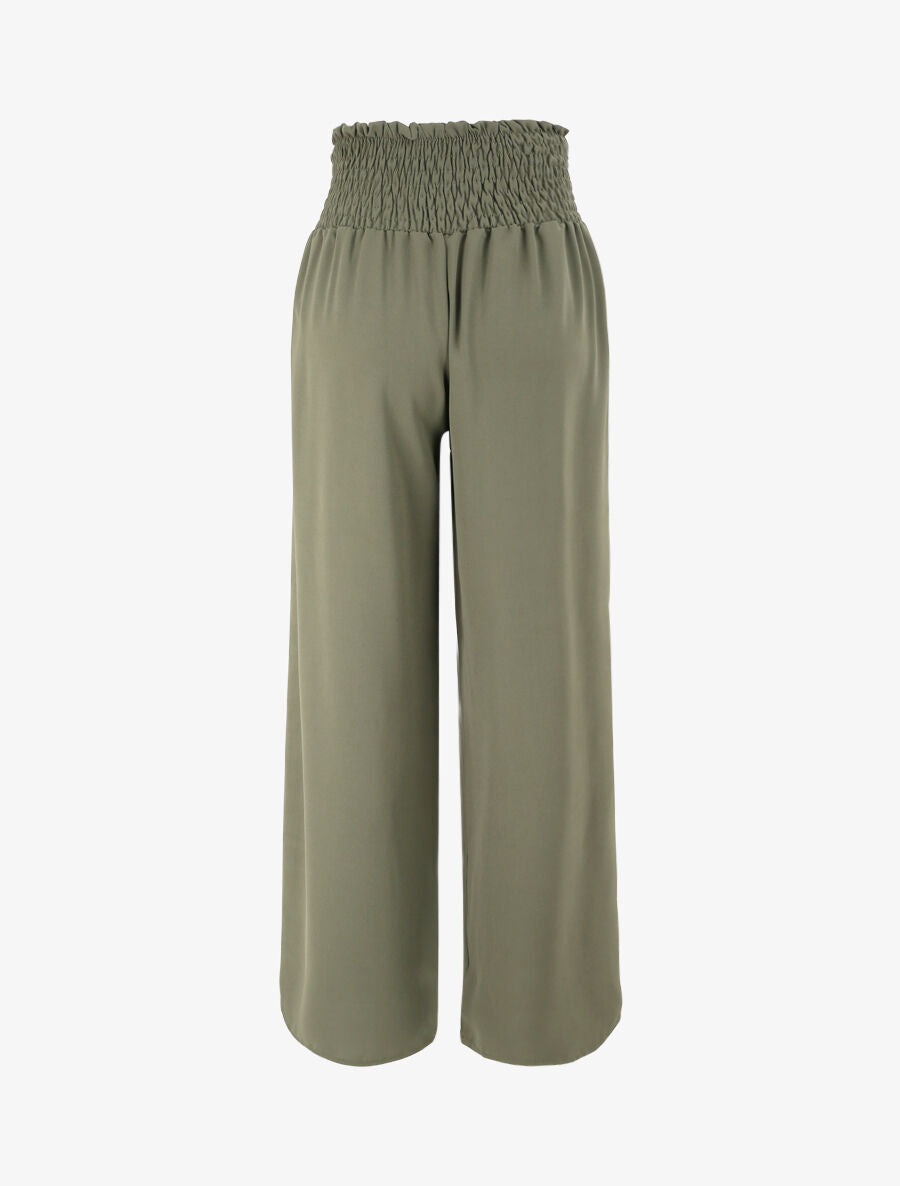 Pantalon ample à taille élastiquée - Kaki - 2