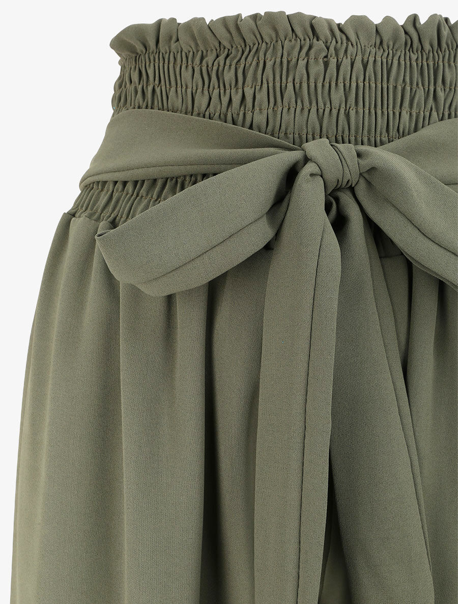Pantalon ample à taille élastiquée - Kaki - 3