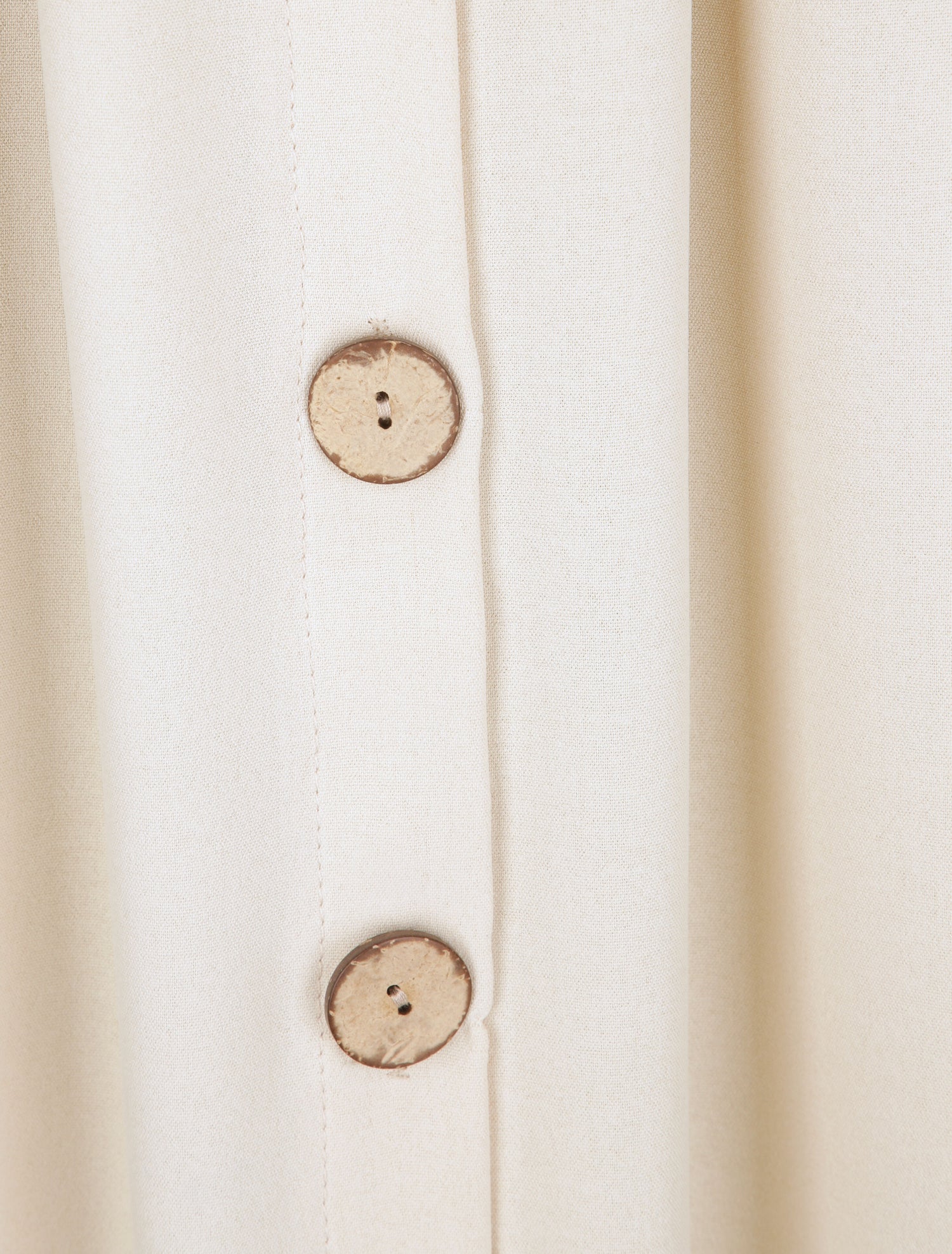 Robe longue à boutons stylisés - Beige - 3