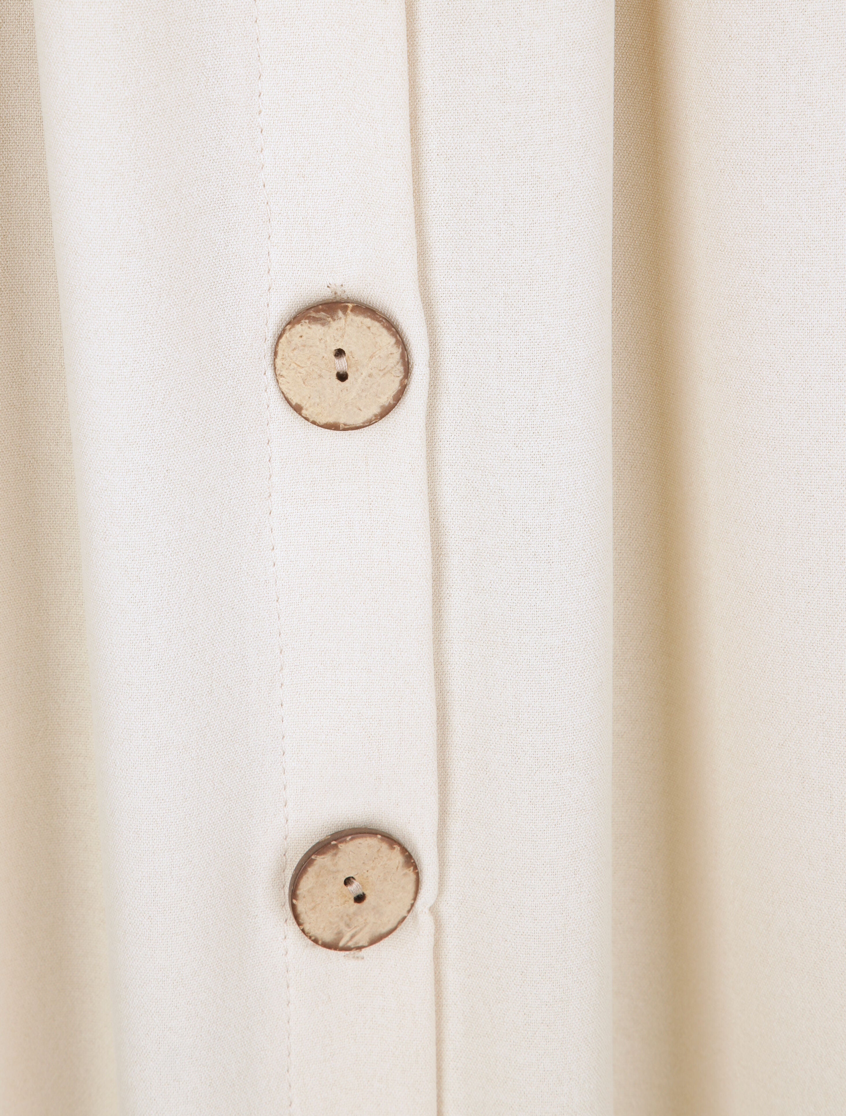 Robe longue à boutons stylisés - Beige - 3