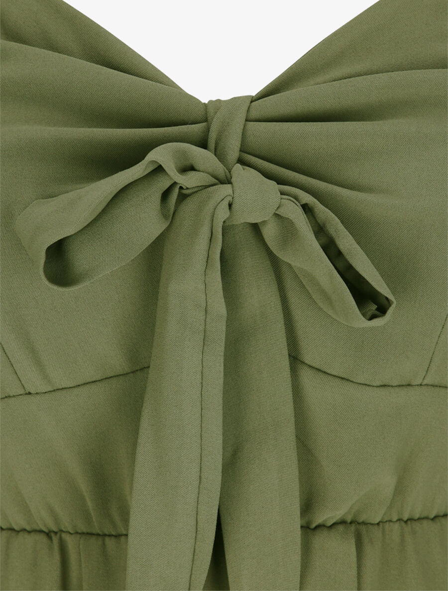 Robe longue à boutons stylisés - Kaki - 3