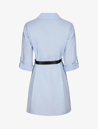 Tunique style chemise unie - Bleu ciel - 2