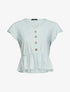 Top à imprimé rayures - Turquoise - 1