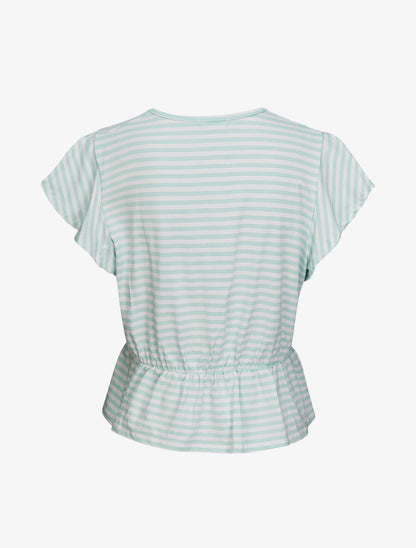 Top à imprimé rayures - Turquoise - 2