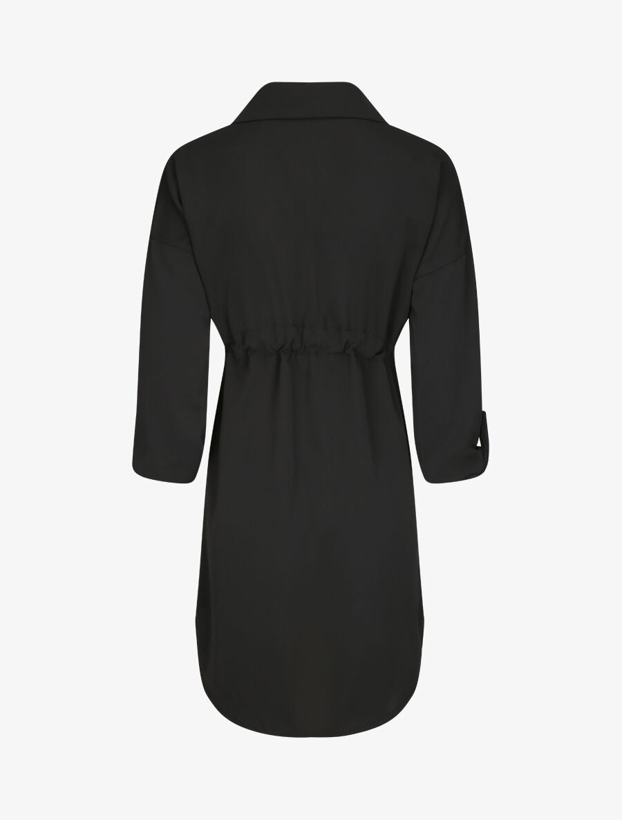 Robe chemise à boutons stylisés - Noir - 2