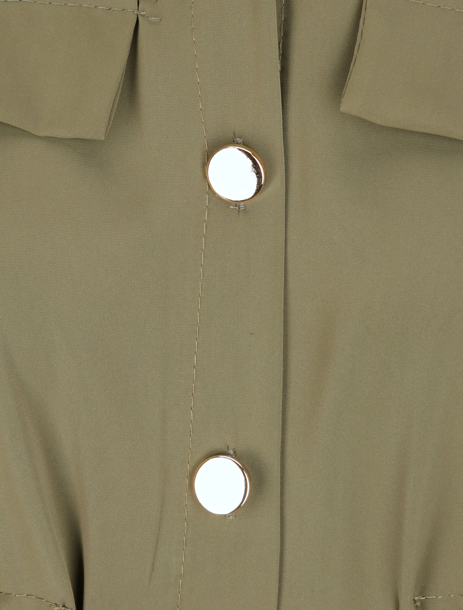 Robe chemise à boutons stylisés - Kaki - 3