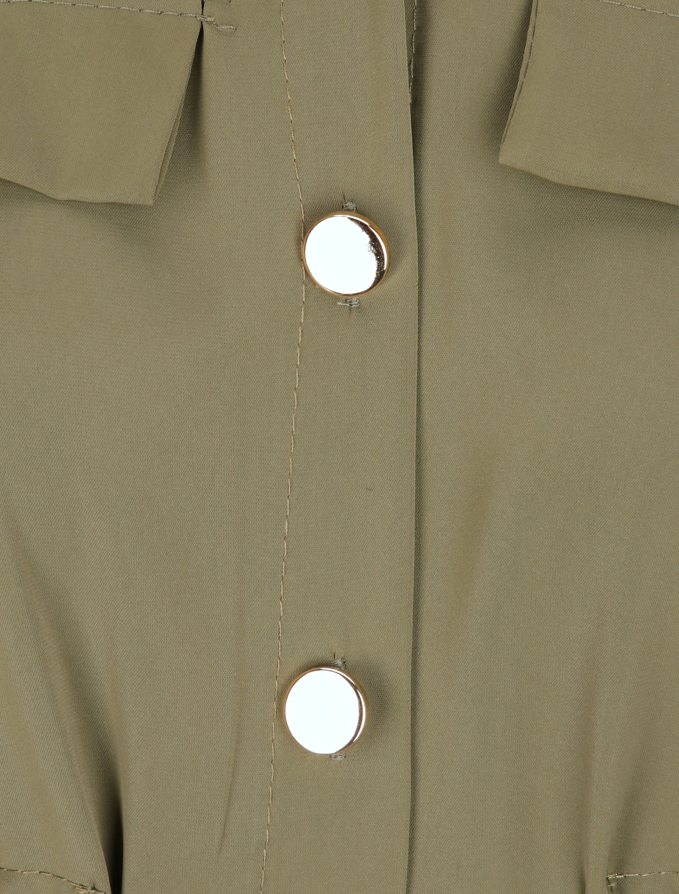 Robe chemise à boutons stylisés - Kaki - 3