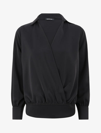 Blouse oversize asymétrique - Noir - 3