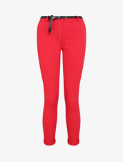 Pantalon 7/8 uni à revers - Rouge - 4