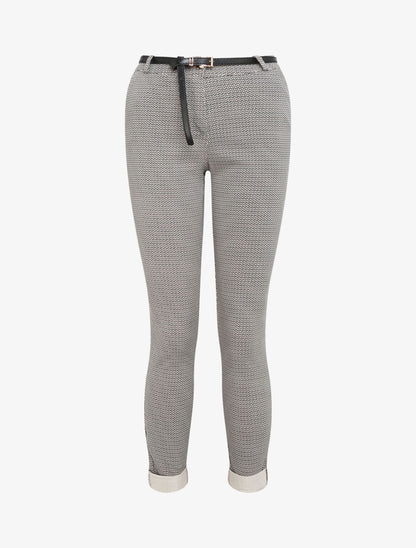 Pantalon 7/8 imprimé grec à revers - Taupe - 4