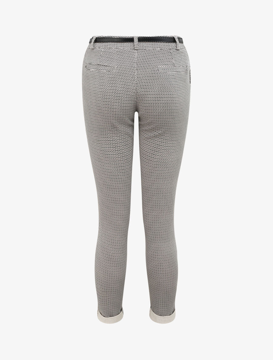 Pantalon 7/8 imprimé grec à revers - Taupe - 2