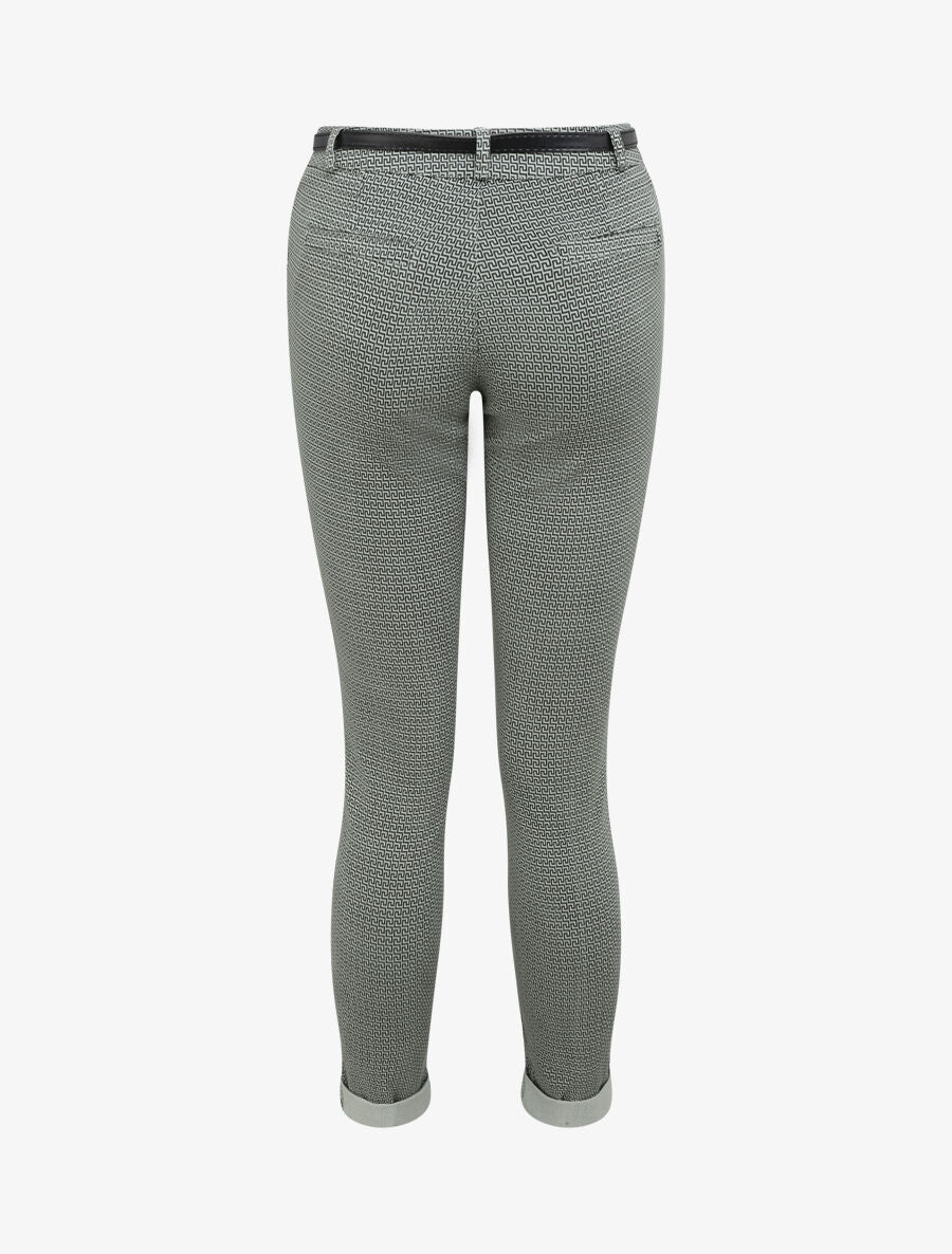Pantalon 7/8 imprimé grec à revers - Kaki - 2