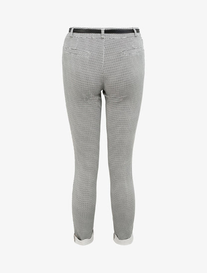 Pantalon 7/8 imprimé grec à revers - Crème - 2