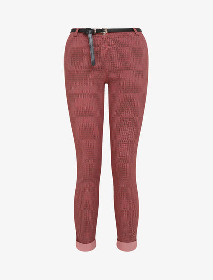 Pantalon 7/8 imprimé grec à revers - Rouge brique - 4