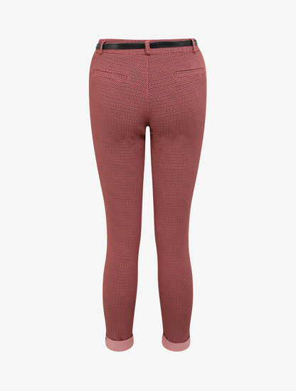 Pantalon 7/8 imprimé grec à revers - Rouge brique - 2