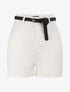 Short évasé uni à taille haute - Blanc - 4