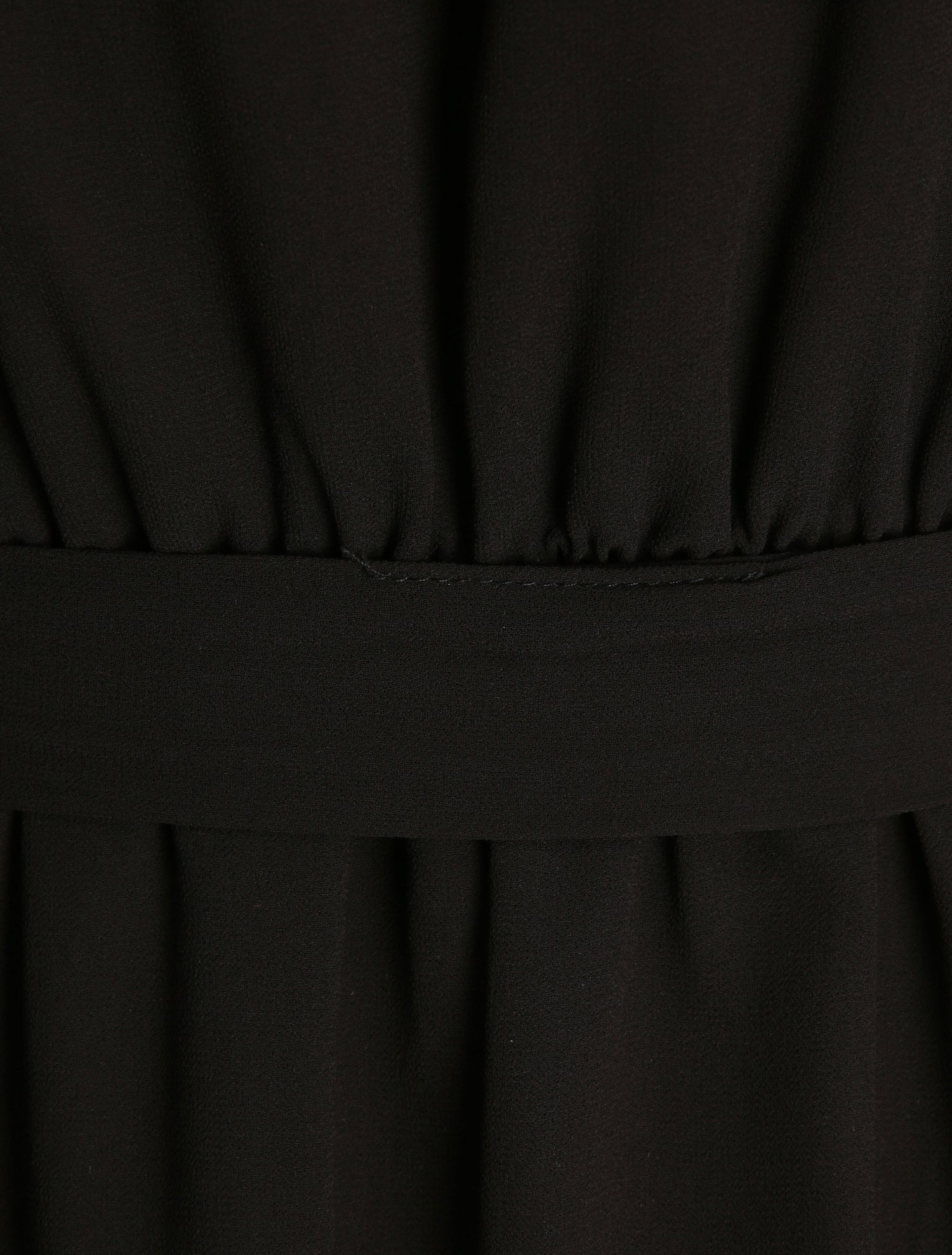 Robe longue unie à voile - Noir - 3