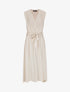 Robe longue unie à voile - Beige - 1