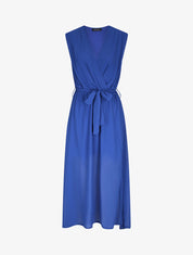 Robe longue unie à voile - Bleu roi - 5