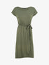 Robe mi-longue cintrée style portefeuille - Kaki - 1
