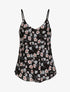 Top en voile à bretelles tressées et imprimé fleurs printanières - Noir - 4