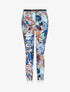 Pantalon à revers imprimé feuillage - Bleu - 1