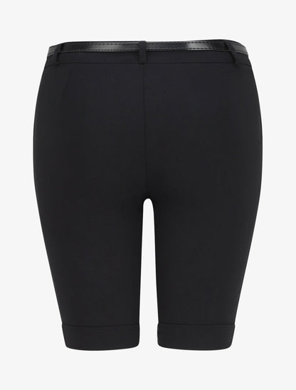 Bermuda uni taille haute - Noir - 2