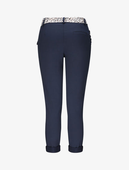 Pantalon chino droit à poches volantées - Marine - 2