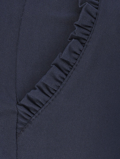 Pantalon chino droit à poches volantées - Marine - 3