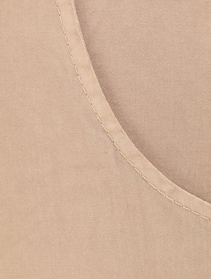 Pantalon droit taille haute froncée - Camel - 3