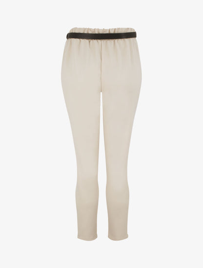 Pantalon à pince avec ceinture - Beige - 2