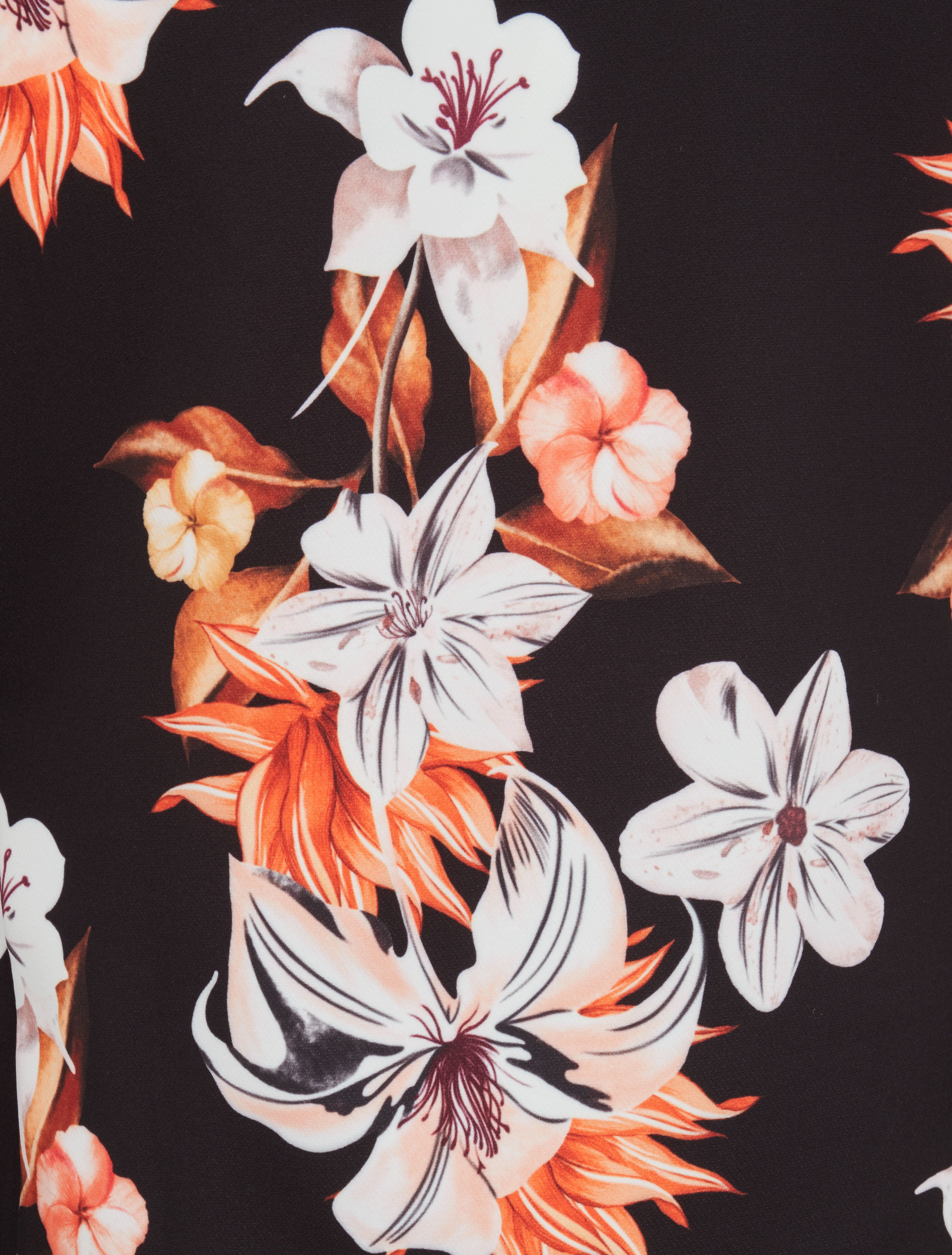 Veste courte à imprimé fleurs de lys - Noir - 3