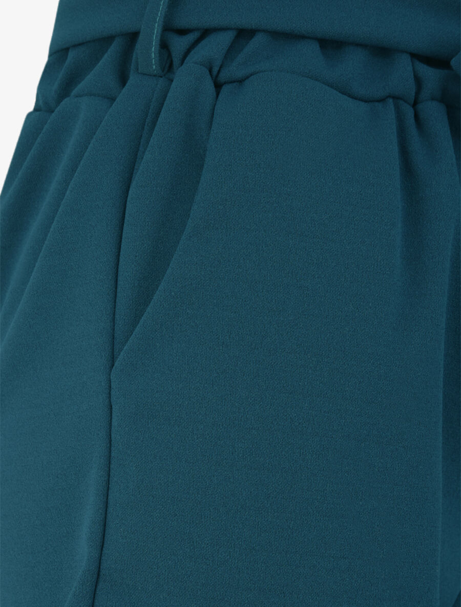 Short paperbag à revers - Bleu canard - 3