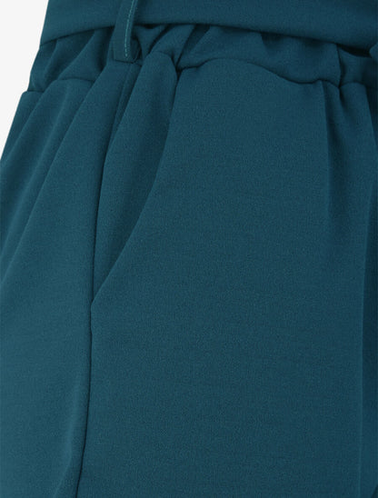 Short paperbag à revers - Bleu canard - 3