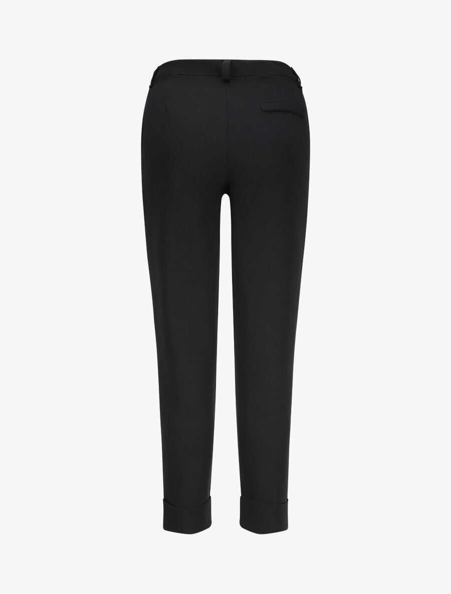 Pantalon uni à revers - Noir - 2