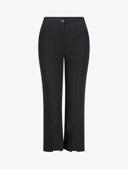 Pantalon fendu coupe droite - Noir - 4