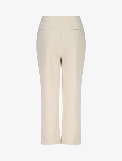 Pantalon fendu coupe droite - Beige - 2
