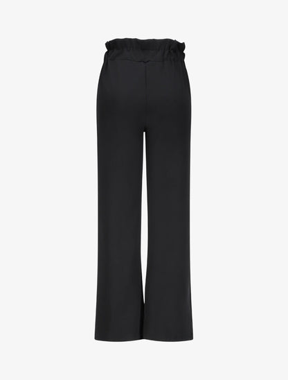 Pantalon droit à boutons et taille stylisés - Noir - 2