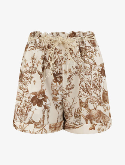 Short paper bag imprimé animal - Beige - 5