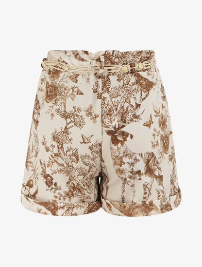 Short paper bag imprimé animal - Beige - 2