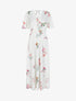 Robe longue imprimé fleurs de printemps à manches papillon - Blanc - 1
