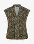 Top sans manches imprimé feuilles stylisées - Noir - 4