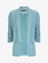 Blazer coupe droite à manches 3/4 froncées - Turquoise - 4