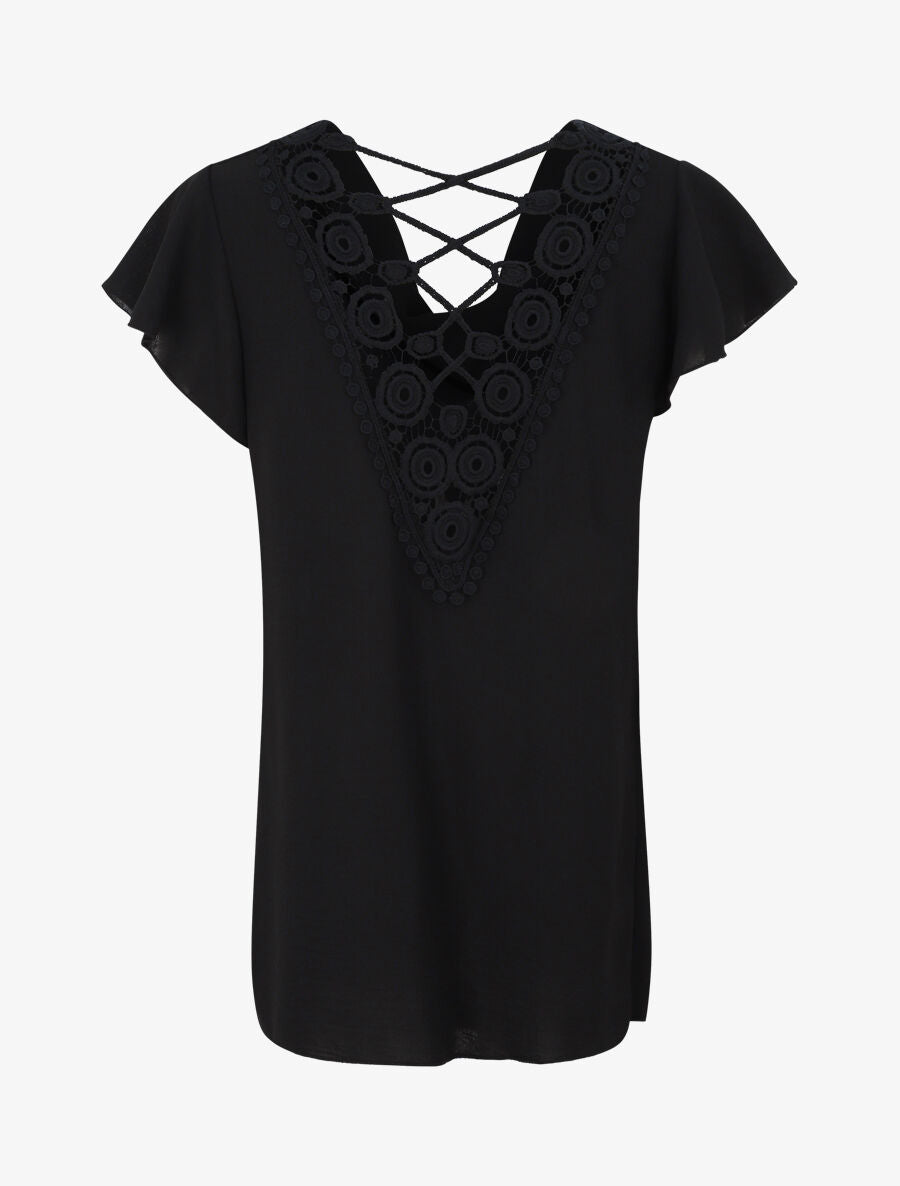 Top fluide à dos crochet - Noir - 2